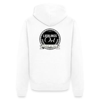 Lieblingsort Kochel am See - Unisex Premium Bio Zip Hoodie - Weiß - Hinten - Thijin (182cm)