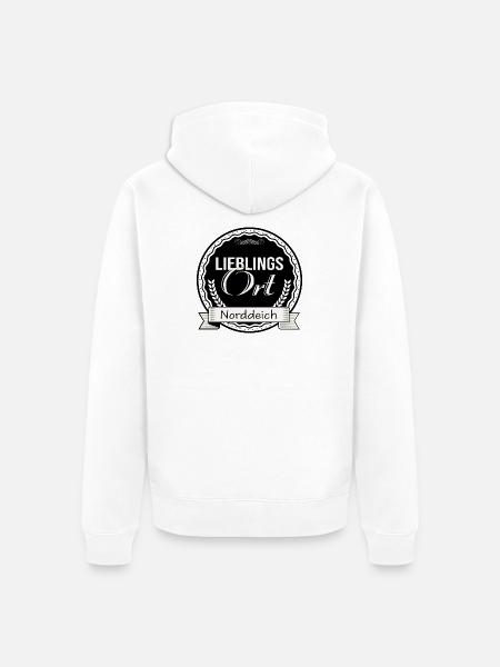 Lieblingsort Norddeich - Unisex Premium Bio Zip Hoodie - Weiß