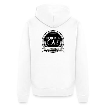 Lieblingsort Sonthofen - Unisex Premium Bio Zip Hoodie - Weiß - Hinten - Thijin (182cm)