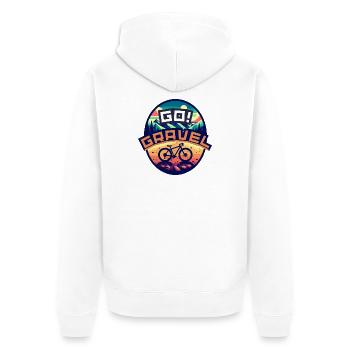 Balade en gravier GO - Veste à capuche bio Premium Unisexe - blanc - Dos - Thijin (182cm)