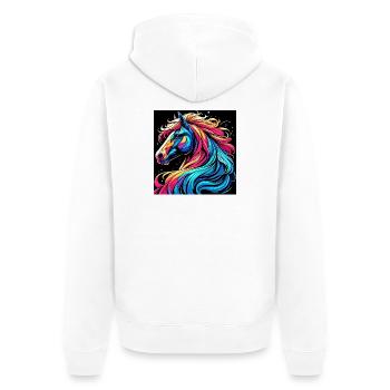 Cheval - Veste à capuche bio Premium Unisexe - blanc - Dos - Thijin (182cm)