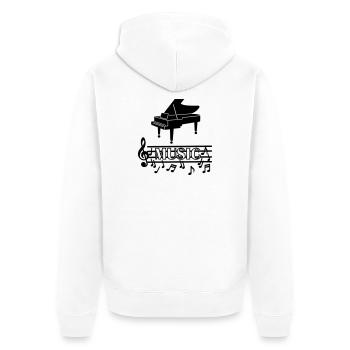 Logo de musique de piano - Veste à capuche bio Premium Unisexe - blanc - Dos - Thijin (182cm)