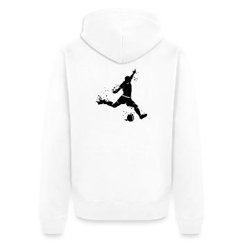 Fußball Spieler Explosion Team EM 2024 Symbol Fan - Unisex Premium Bio Zip Hoodie - Weiß - Hinten - Thijin (182cm)