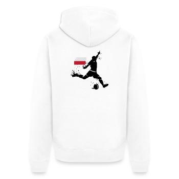 Football Player Blast Poland Icon - Unisex Premium Organic Zip Hoodie - white - Back - Thijin (182cm)