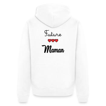 MAMA. MUTTERTAG. SCHÖNEN MUTTERTAG - Unisex Premium Bio Zip Hoodie - Weiß - Hinten - Thijin (182cm)