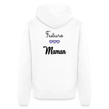 WERDENDE MAMA - Unisex Premium Bio Zip Hoodie - Weiß - Hinten - Thijin (182cm)