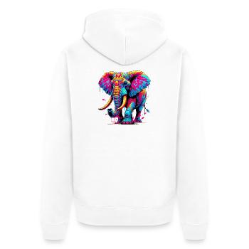 Éléphant - Veste à capuche bio Premium Unisexe - blanc - Dos - Thijin (182cm)