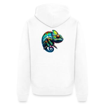 Chameleon - Unisex Premium Organic Zip Hoodie - white - Back - Thijin (182cm)