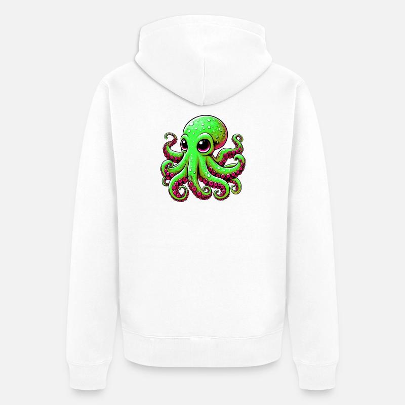 Pieuvre - Veste à capuche bio Premium Unisexe - blanc