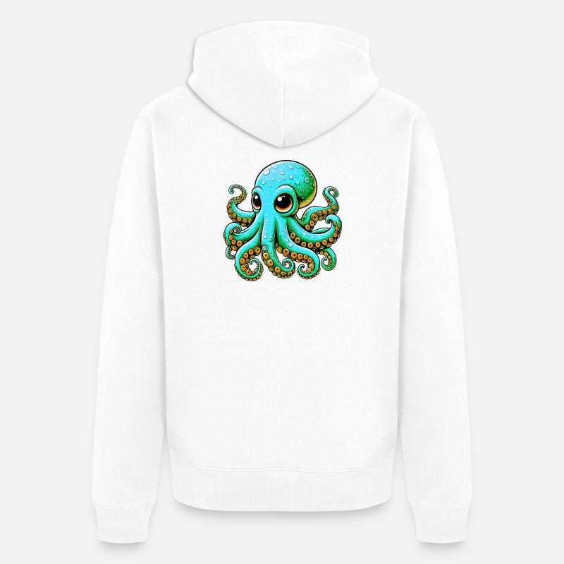 Pieuvre - Veste à capuche bio Premium Unisexe - blanc