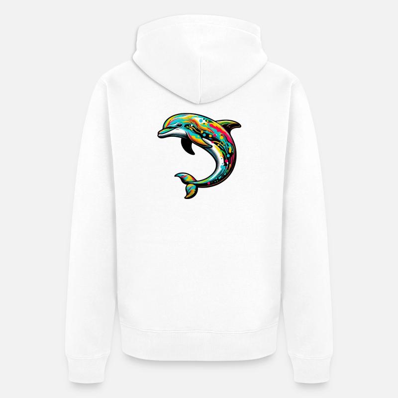 Dauphin - Veste à capuche bio Premium Unisexe - blanc