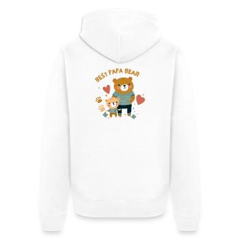 Fête des pères. Meilleur Papa Bear - Veste à capuche bio Premium Unisexe - blanc - Dos - Thijin (182cm)