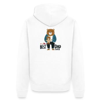 Der beste Vater aller Zeiten. Vatertag - Unisex Premium Bio Zip Hoodie - Weiß - Hinten - Thijin (182cm)