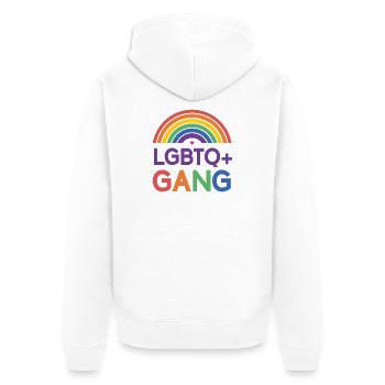 LGBTQ Pride Monat - LGBTQ+ Gang - Unisex Premium Bio Zip Hoodie - Weiß - Hinten - Thijin (182cm)