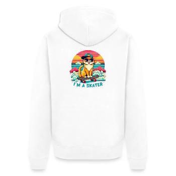 Je suis un patineur - Veste à capuche bio Premium Unisexe - blanc - Dos - Thijin (182cm)