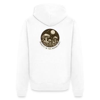 Champignons au clair de lune - Veste à capuche bio Premium Unisexe - blanc - Dos - Thijin (182cm)