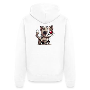 chat kawaii zombie effrayant pour s’amuser à Halloween - Veste à capuche bio Premium Unisexe - blanc - Dos - Thijin (182cm)