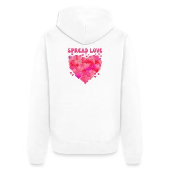 Spread love - Unisex Premium Organic Zip Hoodie - white - Back - Thijin (182cm)