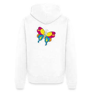 bunter Schmetterling Butterfly - Unisex Premium Bio Zip Hoodie - Weiß - Hinten - Thijin (182cm)