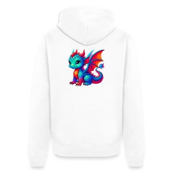 Dragon - Unisex Premium Organic Zip Hoodie - white - Back - Thijin (182cm)