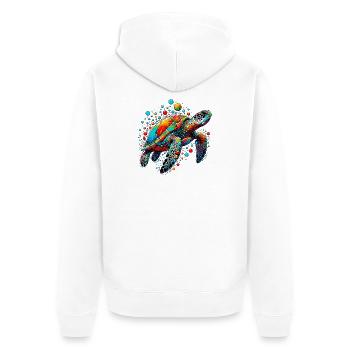 Turtle - Unisex Premium Organic Zip Hoodie - white - Back - Thijin (182cm)