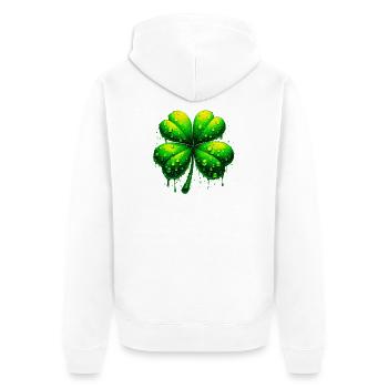 Trèfle à quatre feuilles - Veste à capuche bio Premium Unisexe - blanc - Dos - Thijin (182cm)