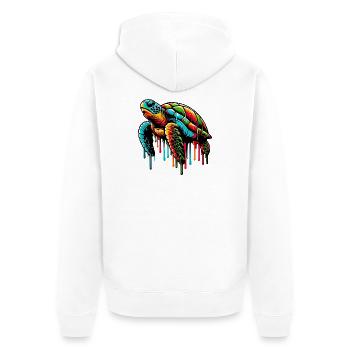 Turtle - Unisex Premium Organic Zip Hoodie - white - Back - Thijin (182cm)