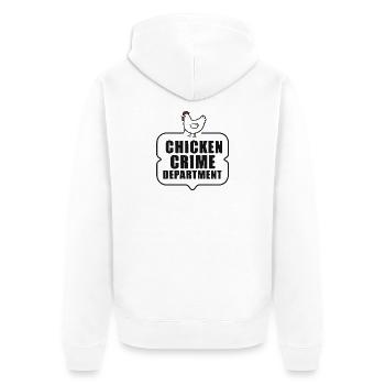 Chicken Crime Department Badge - Unisex Premium Bio Zip Hoodie - Weiß - Hinten - Thijin (182cm)