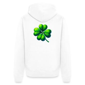 Four-leaf clover - Unisex Premium Organic Zip Hoodie - white - Back - Thijin (182cm)