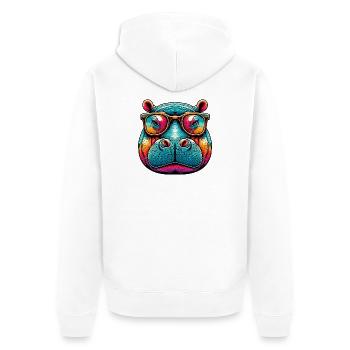 Hippopotame - Veste à capuche bio Premium Unisexe - blanc - Dos - Thijin (182cm)