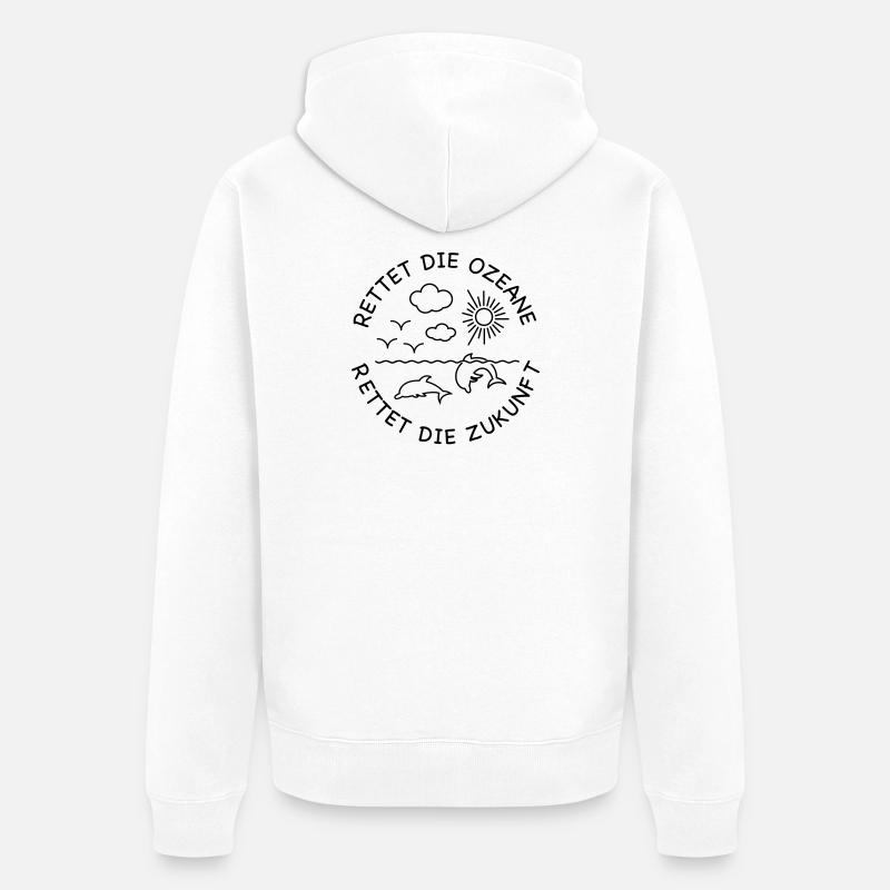 Delfin - Unisex Premium Bio Zip Hoodie - Weiß