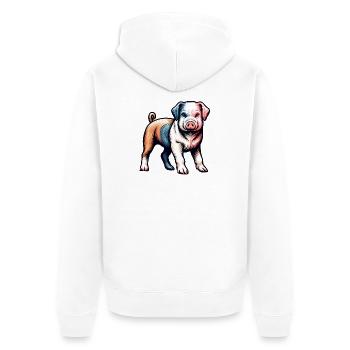 Weaker self - Unisex Premium Organic Zip Hoodie - white - Back - Thijin (182cm)