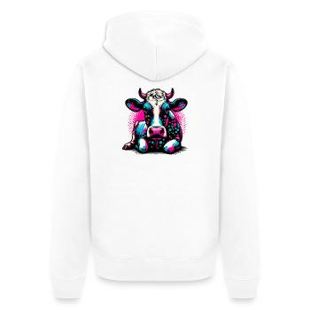 Vache - Veste à capuche bio Premium Unisexe - blanc - Dos - Thijin (182cm)