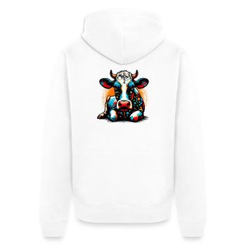 Vache - Veste à capuche bio Premium Unisexe - blanc - Dos - Thijin (182cm)
