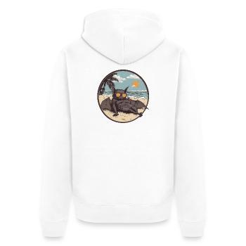 Relaxed bat on the beach - Unisex Premium Organic Zip Hoodie - white - Back - Thijin (182cm)