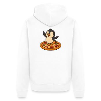 Dancing Penguin Pizza Pizza Lover Fun - Unisex Premium Organic Zip Hoodie - white - Back - Thijin (182cm)