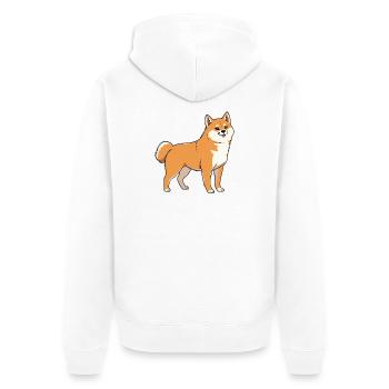 Chien Shiba Inu - Veste à capuche bio Premium Unisexe - blanc - Dos - Thijin (182cm)