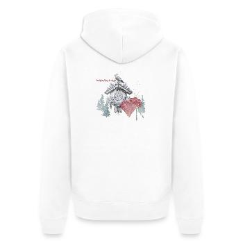Aus dem Schwarzwald - Unisex Premium Bio Zip Hoodie - Weiß - Hinten - Thijin (182cm)