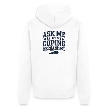 Humorvolles Zitat über Programmgestaltung - Unisex Premium Bio Zip Hoodie - Weiß - Hinten - Thijin (182cm)