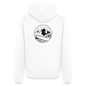 Gebirge - Unisex Premium Bio Zip Hoodie - Weiß - Hinten - Thijin (182cm)