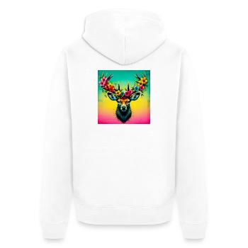 Cerf - Veste à capuche bio Premium Unisexe - blanc - Dos - Thijin (182cm)