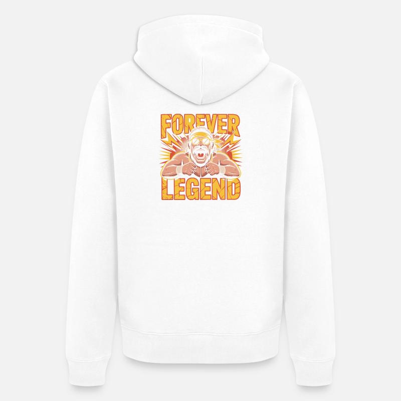 Forever Legend - Unisex Premium Organic Zip Hoodie - white