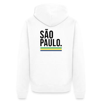 SÃO PAULO – Brésil Couleurs Urbaines - Veste à capuche bio Premium Unisexe - blanc - Dos - Thijin (182cm)