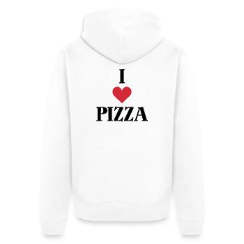 I Love Pizza Saying - Unisex Premium Organic Zip Hoodie - white - Back - Thijin (182cm)