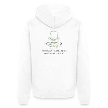 Bürohumor – Das Beste an meinem Job? Der Drehstuhl - Unisex Premium Bio Zip Hoodie - Weiß - Hinten - Thijin (182cm)