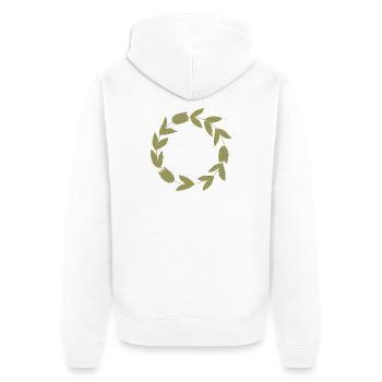 Elegante Blätterkranz Illustration in gold - Unisex Premium Bio Zip Hoodie - Weiß - Hinten - Thijin (182cm)