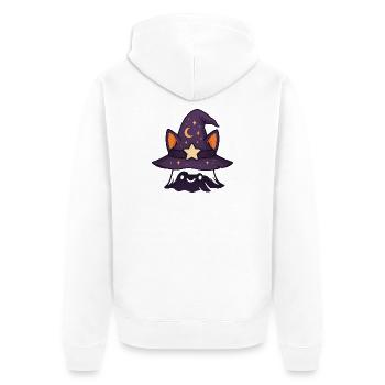 Mystische Katzenzauberung - Unisex Premium Bio Zip Hoodie - Weiß - Hinten - Thijin (182cm)