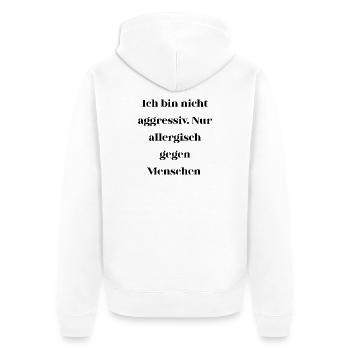 Sarkasmus nicht aggressiv  - Unisex Premium Bio Zip Hoodie - Weiß - Hinten - Thijin (182cm)