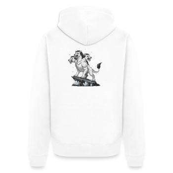 Three-headed monster wolf - Unisex Premium Organic Zip Hoodie - white - Back - Thijin (182cm)