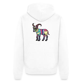 Chèvre de montagne Halloween Zombie - Veste à capuche bio Premium Unisexe - blanc - Dos - Thijin (182cm)